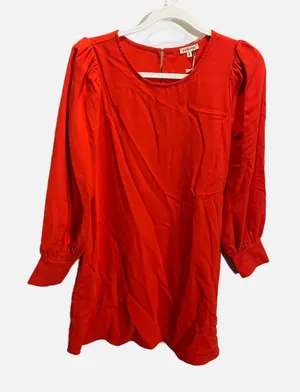 Jodifl Abby Shift Dress Women Size S Burnt Orange Puff Sleeve Mini‎ Boho Chic thumbnail 1