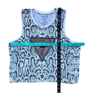 Guess Leopard Print Snake Print Monochrome Crop Top Size Medium thumbnail 3