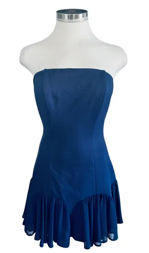 Lulus Royal Blue Strapless Mini Dress. Size Small NWOT thumbnail 1