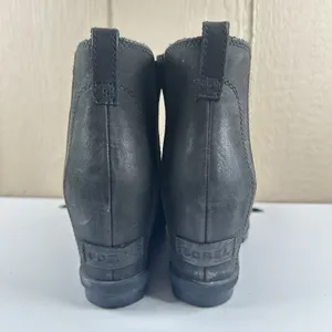 Sorel Joan of Arctic Wedge Black Leather Waterproof Ankle Chelsea Boot Womens 10 thumbnail 6