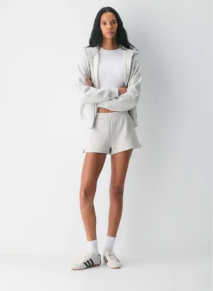 Aritzia cozy sweat fleece perfect micro short heather grey thumbnail 3