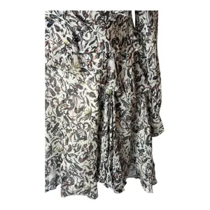 IRO Dress Women Small‎ Ivory Black Chiffon Floral Print Long Sleeve Mini thumbnail 6