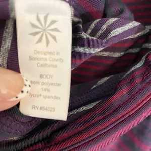 Athleta Womens‎ High Rise Striped Leggings Purple Burgundy Grey Small 349333-01 thumbnail 6