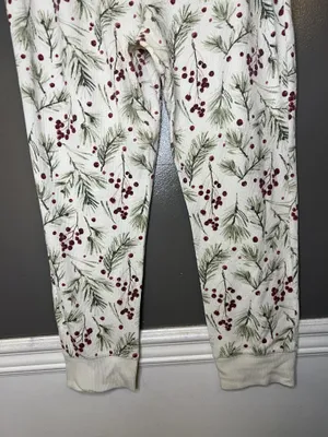 Stars Above Pajama Set Womens XXL White Berry Christmas Thermal Top Pants Lounge thumbnail 15