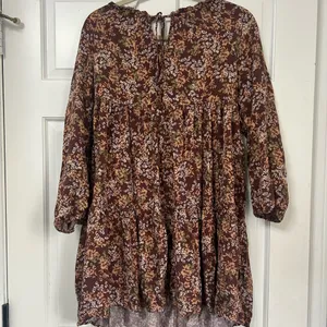 Floral Tiered Dress in Brown Size Medium thumbnail 2