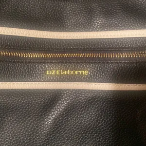 - Black with cream accents pebbled leather purse by Liz Claiborne thumbnail 2