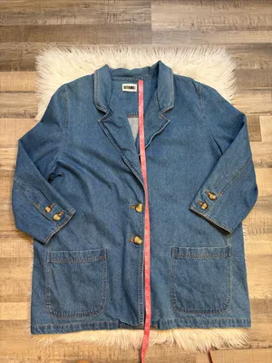 Gitano vintage 80’s 90’s oversized denim blazer L/XL see measurements no tags thumbnail 5