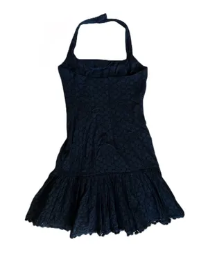 Eyelet Lace Little Black Mini Dress 🔥 thumbnail 2
