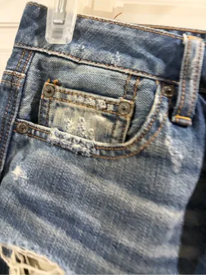 American Eagle Outfitters Blue Distressed Denim Mini Skirt Size 6 thumbnail 4
