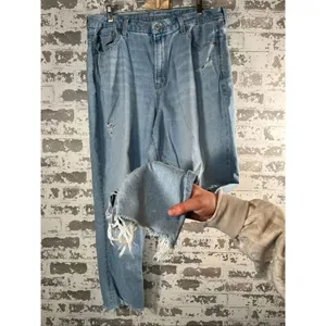 American Eagle | women curvy mom jeans distressed denim thumbnail 6