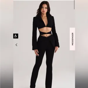 HOUSE OF CB Black Layla V‎ Front Trousers NWOT Size S thumbnail 12