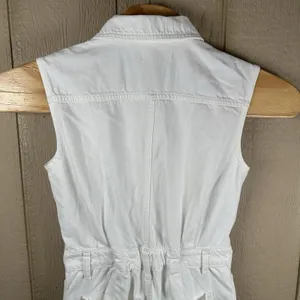 Madewell Denim Sleeveless Carpenter Jumpsuit Womens Size Small White 100% Cotton thumbnail 5