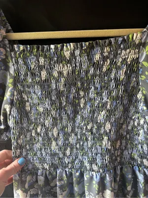 Loft Floral Smocked Mini Dress thumbnail 7