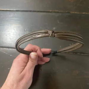 Brown Leather Headband with Black Ends thumbnail 3