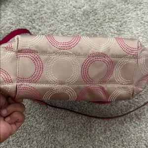 Coach Pink and Beige Signature Crossbody Bag thumbnail 16