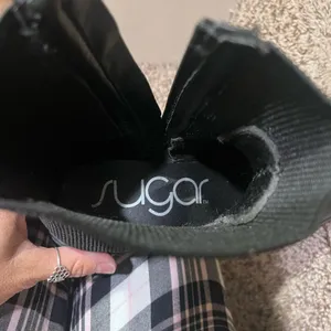 Sugar Sleek Black Moto Boots Size 6.5 thumbnail 6