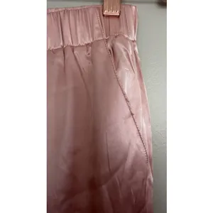 Daily Drills Resort Satin Pants Wide Leg Elastic Waist Light Pink Women's XS/S thumbnail 10