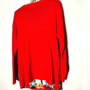 Vintage 90s Metropolitan New York Red Ugly Tree Bows Candy Cane Sweater Size S thumbnail 3