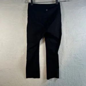 Lululemon Align High Rise Crop Flare Leggings Black Size 4 Perforated Detail‎ thumbnail 5
