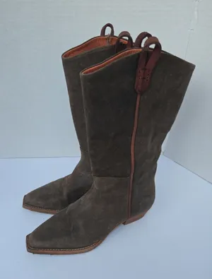 Free People We The Free Montage Tall Western Boots Chocolate Brown Sz 6.5 thumbnail 1