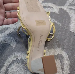 Sam Edelman pastel yellow strappy block sandal heels thumbnail 5