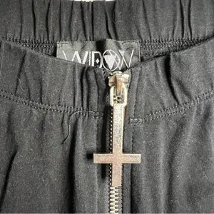 Widow Dolls Kill Black White Feeding Time Goth Cross Zipper Closure Leggings‎ thumbnail 5
