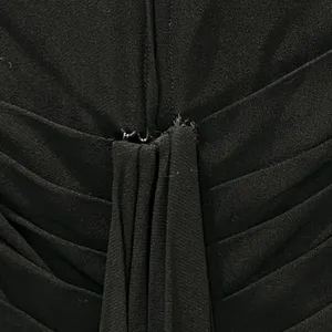 Vintage Kathleen Inc Dress Womens Size Medium Black Maxi Sheath Ruched Pleated thumbnail 10