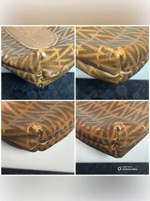 Vintage Mario Valentino V Monogram Brown Coated Canvas Unisex Clutch Bag thumbnail 6