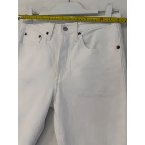 Levis‎ 501 Skinny White High Rise Button Fly Raw Hem Jeans W28 L27 thumbnail 4