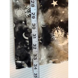 Poof New York Celestial Sun Moon Stars Women's Wide‎ Leg Pants Black White Small Witchy Gothic thumbnail 8