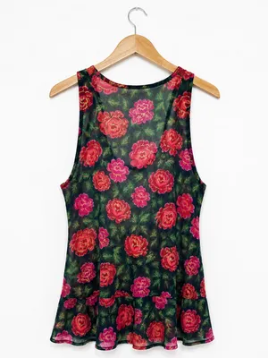 Abercrombie & Fitch XS Sheer Floral Beaded Tank Top whimsigoth beaded ethereal thumbnail 7