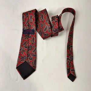 Rooster West End Collection Men's Tie Silk Paisley Burgundy Multicolor Necktie thumbnail 4