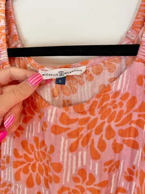 pink/orange babydoll mini dress thumbnail 2