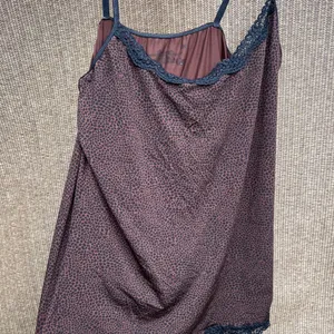 Animal Print LaceTrim Adjustable Spaghetti Strap Lounge Sleep Tank L thumbnail 4