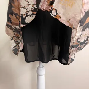 Abercrombie & Fitch Floral Floaty Trapeze Mini Dress Black Boho Tiered‎ XL NWT thumbnail 9