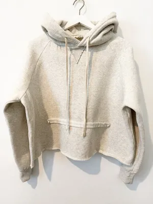 POL Hoodie Size Small Light Gray Heathered Fleece Raw Hem‎ Sweatshirt Normcore thumbnail 1