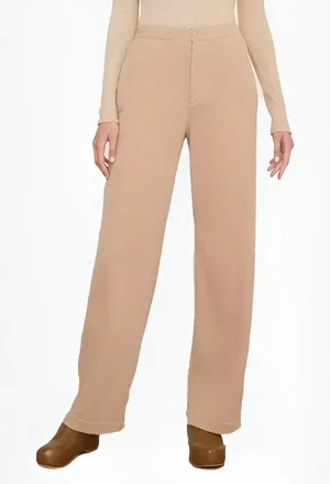 Vince Womens Tan Brushed French Terry Minimalist Straight‎ Leg Pants L thumbnail 1