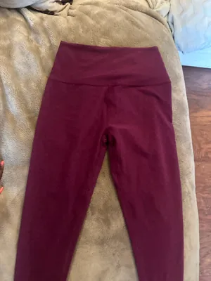 Beyond yoga space dye maroon plum high waisted leggings thumbnail 2