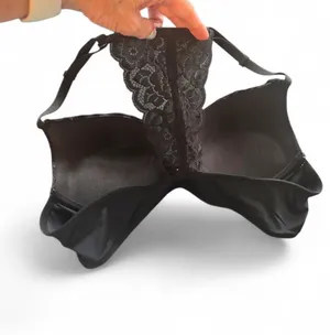 Black Floral Lace Racerback Bra Size 36 C thumbnail 3