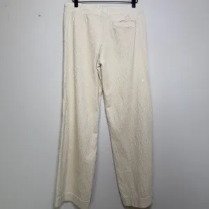 Anthropologie Women Cotton Wide Wale Corduroy Pants 4 Wide Leg Cream High‎ Rise thumbnail 6