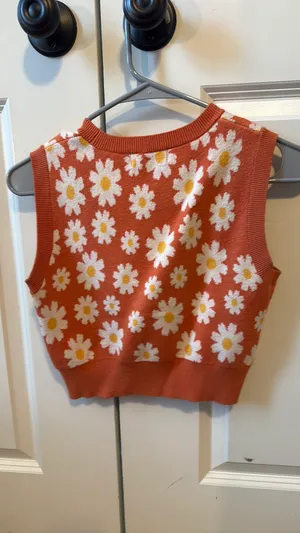 Altar'd State Top Orange Floral Crop Small thumbnail 3