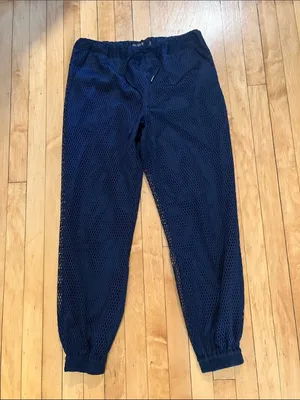Wildfang the Empower Mesh Drawstring Pant in Navy Blue Medium thumbnail 2