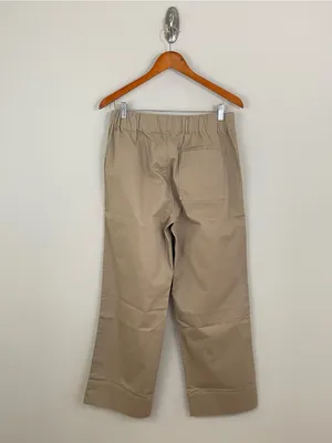 Quince Organic Stretch Cotton‎ Wide Leg Light Khaki Chino Pants Size 8 thumbnail 6