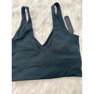 Nike Skims Matte V-Neck Longline Bra Dark Teal Size Small thumbnail 8