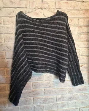 Zara Knit Striped Cropped Sweater thumbnail 1