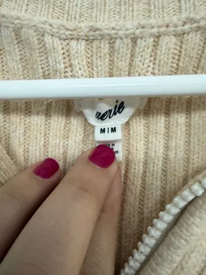 Aerie Cream Cropped Knit Sweater Pullover M thumbnail 4