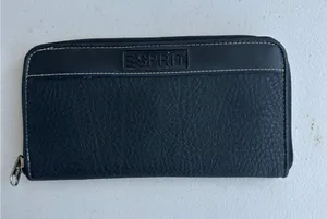 Vintage Esprit Embossed Logo Pebbled Texture Leather Zip Around Accordion Wallet thumbnail 1