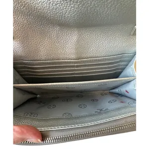 Tory Burch McGraw‎ WOC Crossbody Gray Heron Pebbled Leather Wallet thumbnail 11