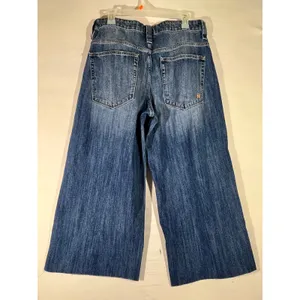 Miss Me Wide Leg Crop Jeans Women 29 High Rise Raw Hem Medium Wash Grunge Street thumbnail 2