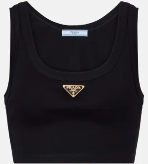 PRADA logo cropped tank top thumbnail 1
